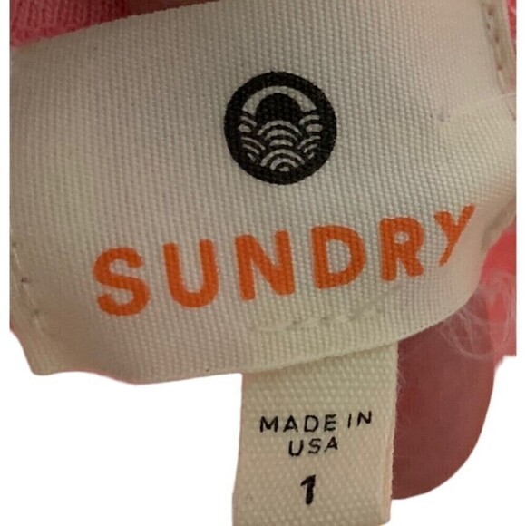 SUNDRY Skirt Pink Stretchy Springy Size 1 Ruched - Picture 6 of 7